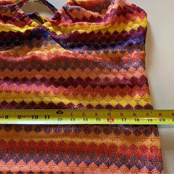 Wild Fable Rainbow Crochet Knit Maxi Halter Dress with Front Slit Size XXL - Picture 3 of 7